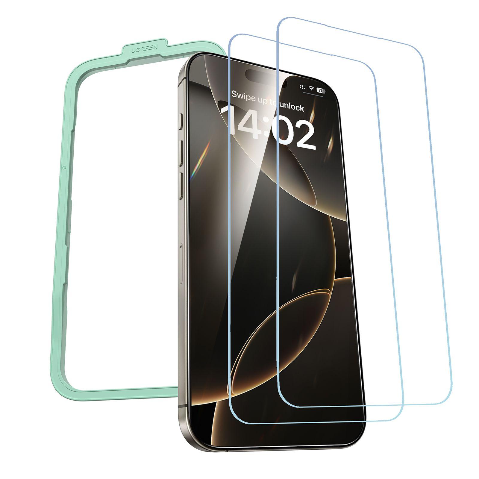 UGREEN Clear HD Screen Protector and Mounting Frame for iPhone 16 Pro Max (2-Pack)