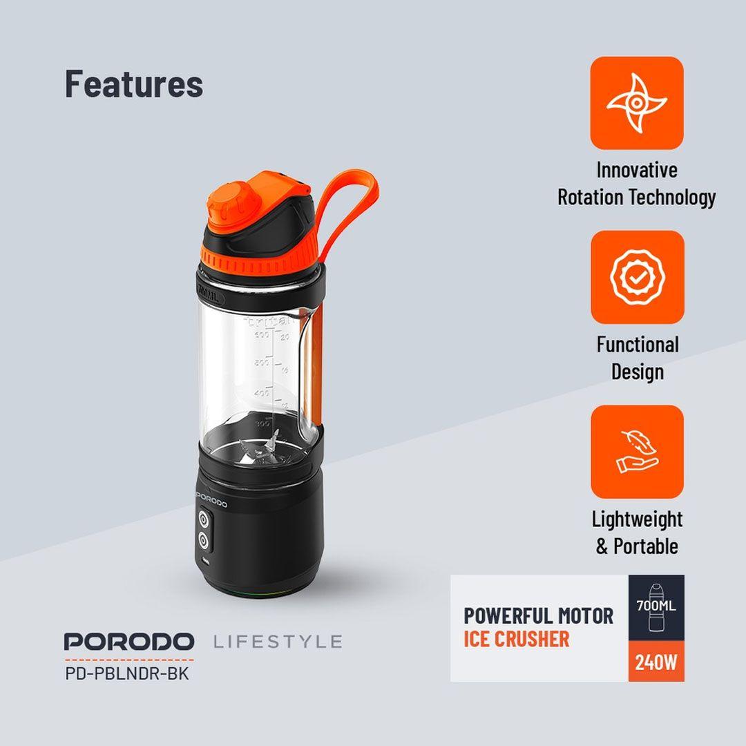 Porodo Lifestyle 240W Rechargeable Blender and Juicer 700ml