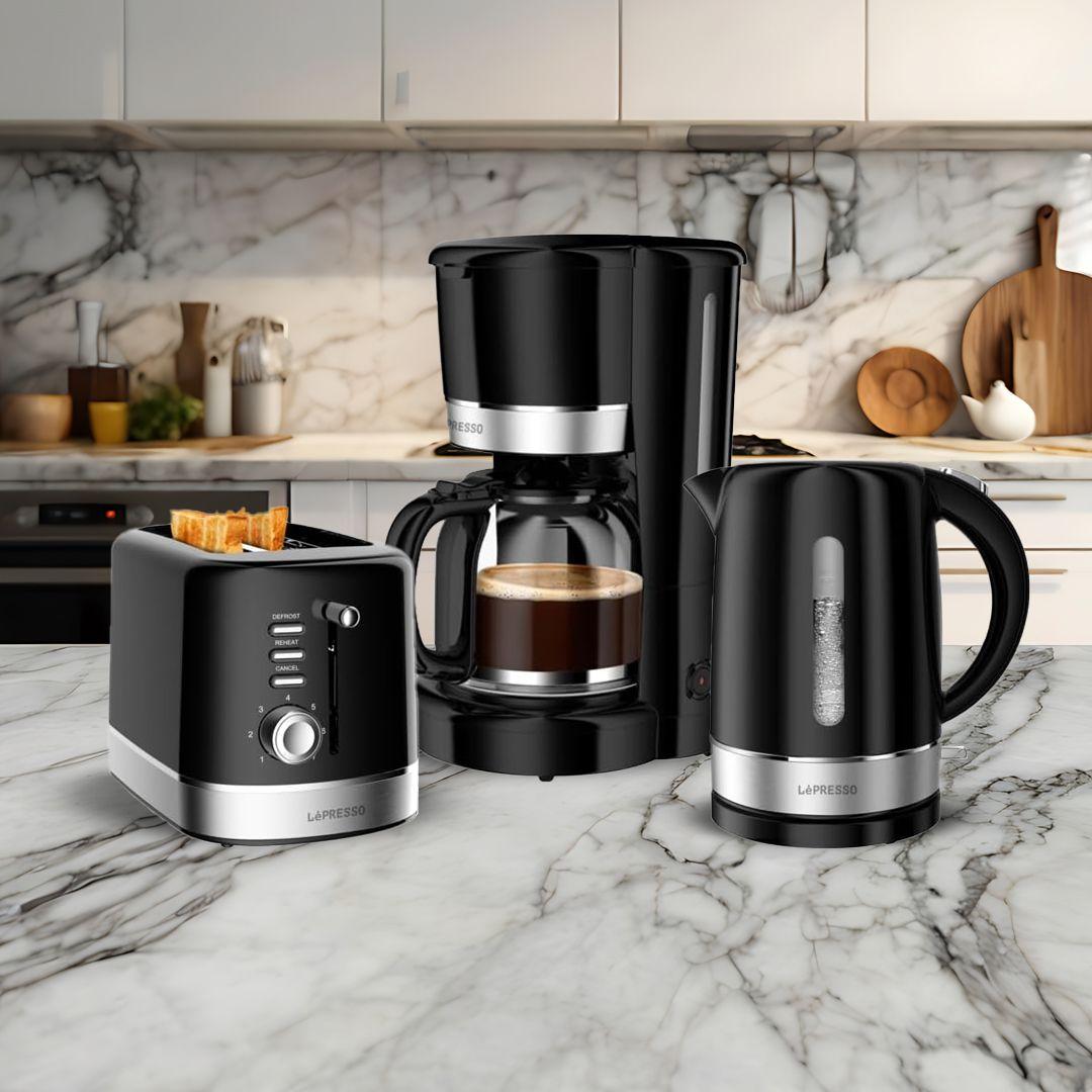 LePresso Triple Breakfast Set (Toaster, Coffee Maker, Kettle)