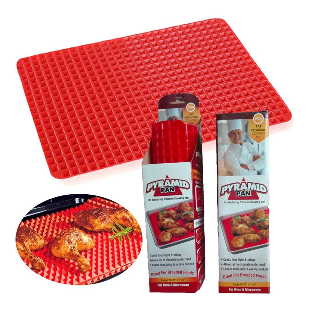 Pyramid Pan Silicone Baking Mat, Heat Resistant, Half Sheet, Fat Reducing Mats for Healthy Cooking