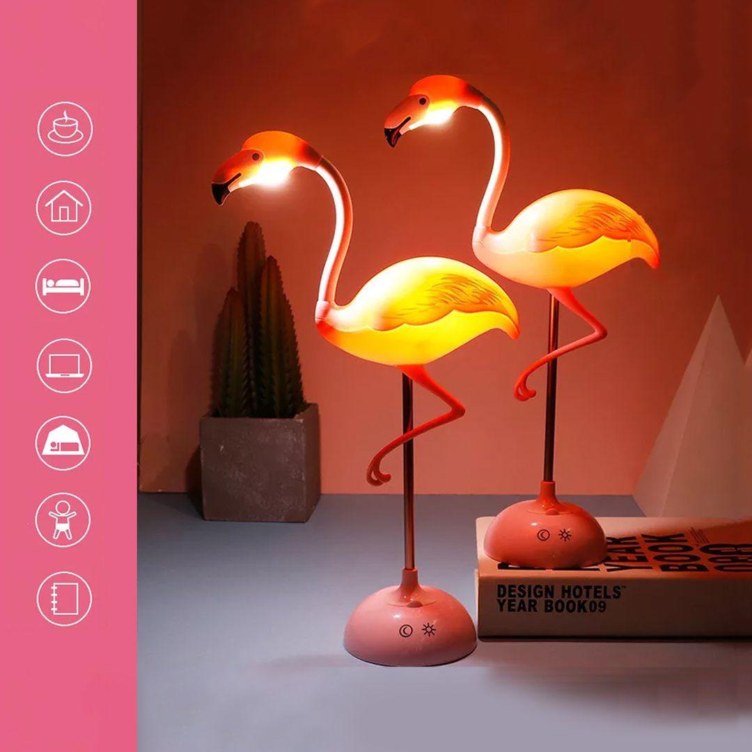 LED Flamingo Night Light Touch Reading Table Lamp USB Charging for Living Room, Bedroom Decorative Light