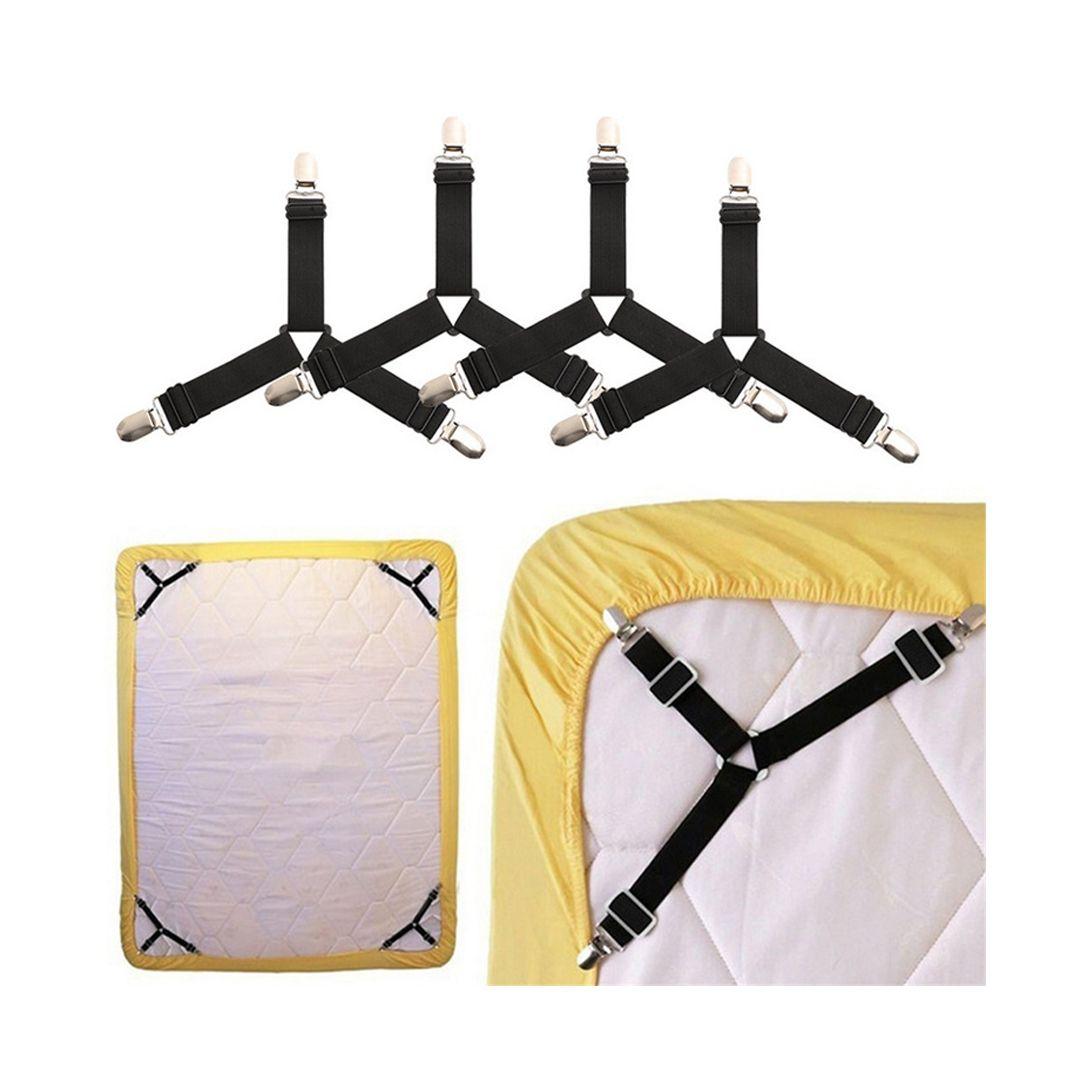 Adjustable Bed Sheet Clips Set Non-Slip 4-Piece Perfect Fit for All Kinds of Beds