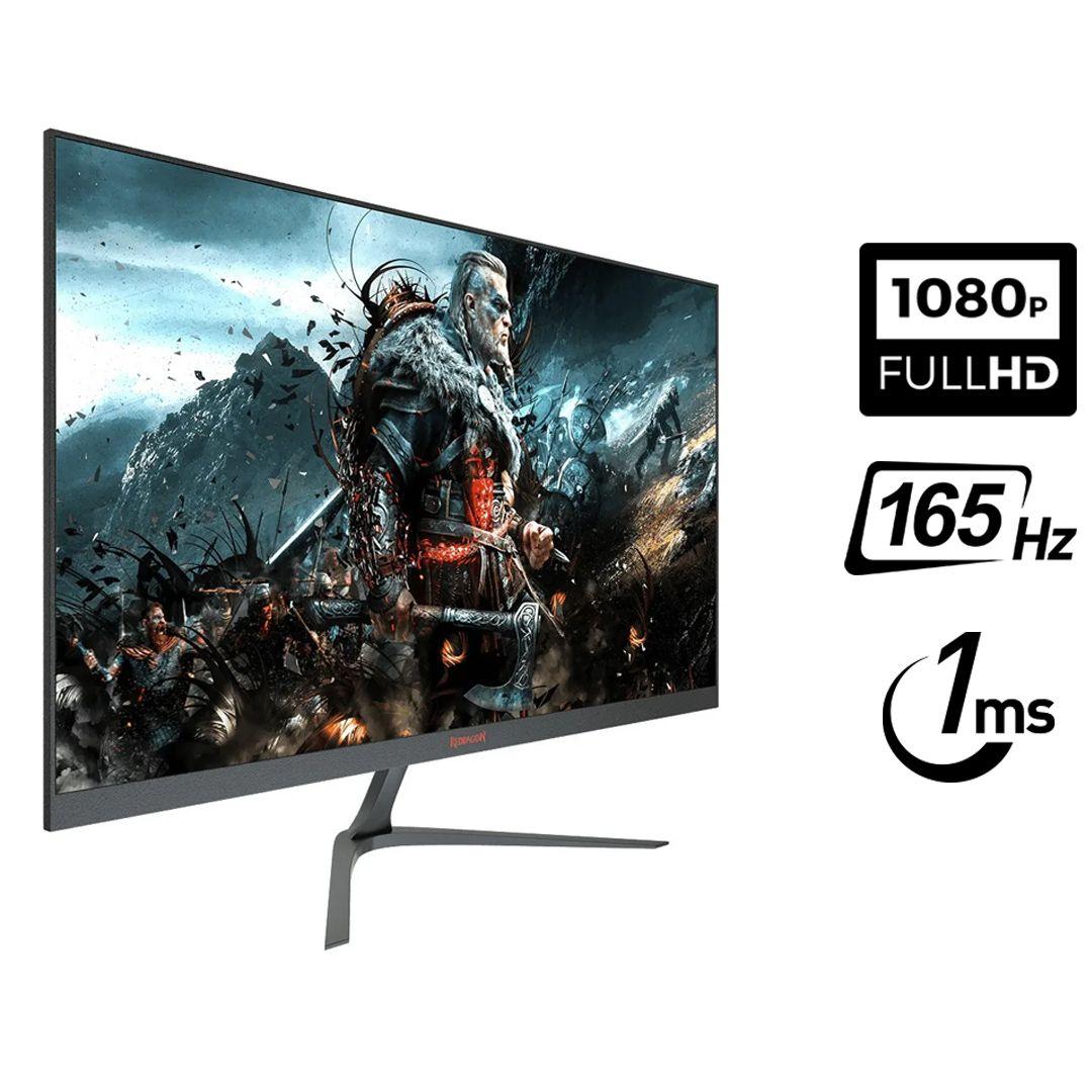 Redragon Jade GM3CA27 LED Gaming Monitor 27 Inch 1080p HD 165Hz 1ms with HDMI/DVI/DP Ports