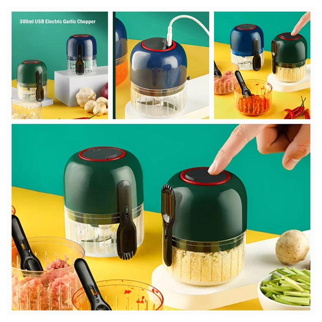 Mini Electric Garlic Cutter Portable Food Mincer Stainless Steel Easy To Clean And Practical