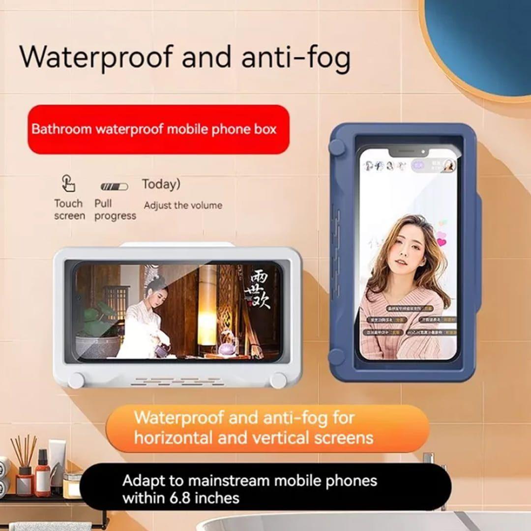 Wall-Mountable Bathroom and Kitchen Phone Holder Waterproof Touch Easy to Install and Remove