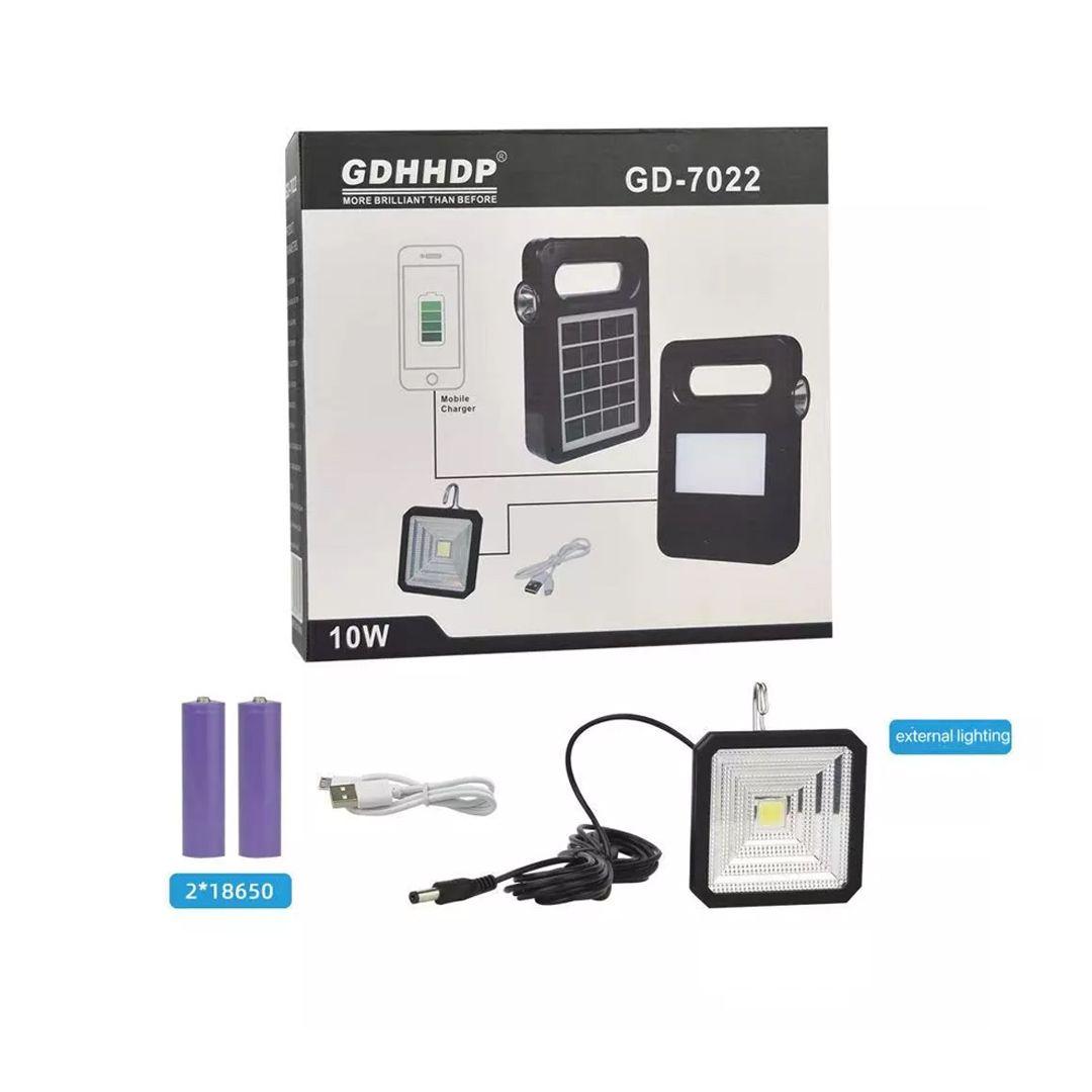 GD-7022 Rechargeable Solar LED Light with USB Cable Energy Saving