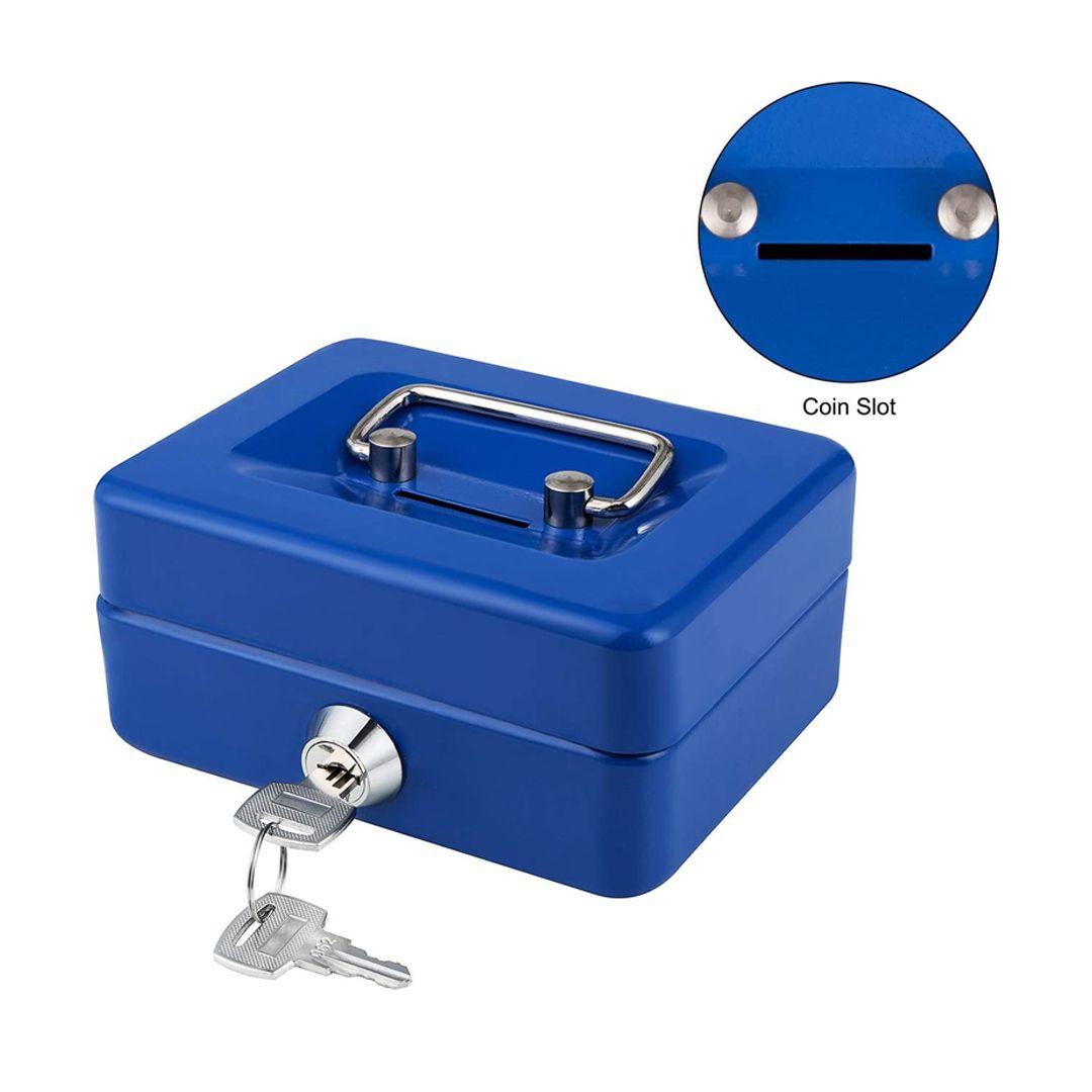 Metal Box With Lock Durable Double Layer Space Saving Cash Storage High-Quality Sturdy Metal