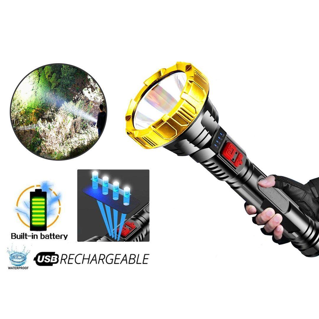 Powerful Outdoor Multifunctional LED Flashlight Waterproof Rechargeable Torch Torch with 3 Brightness Levels