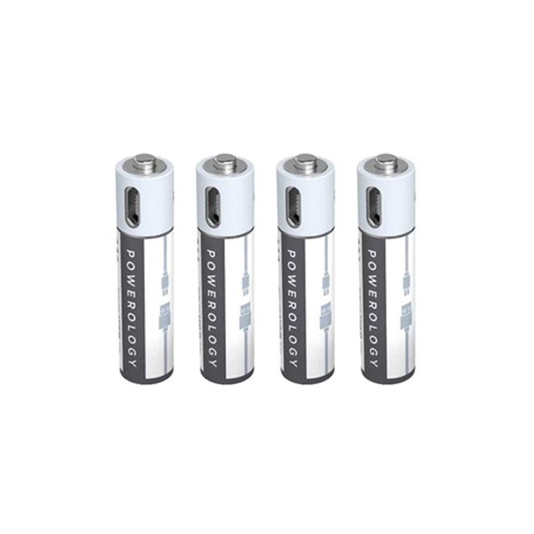 Powerology AA USB Rechargeable Battery (4pc pack)