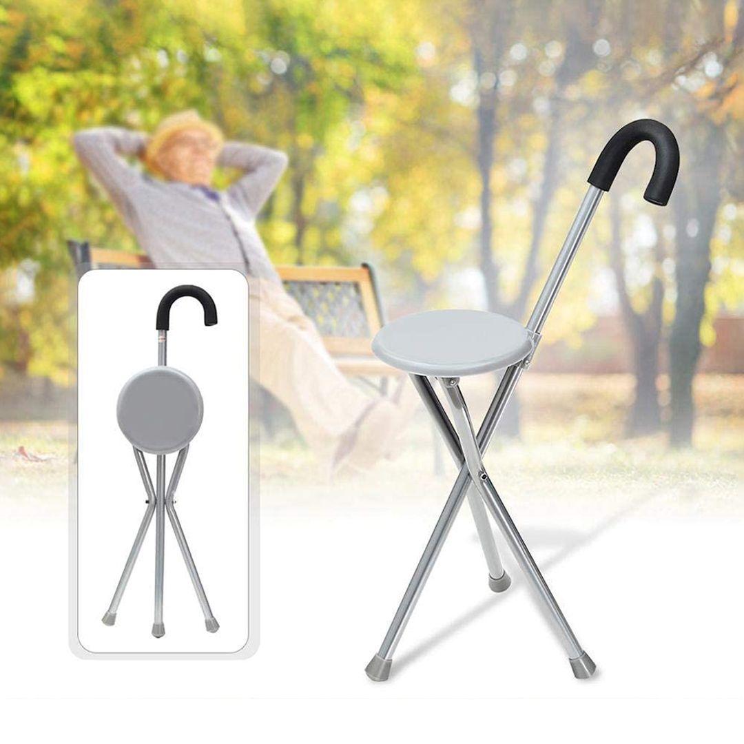 Elderly Cane Folding Chair Folding Chair Tripod Base Convenience