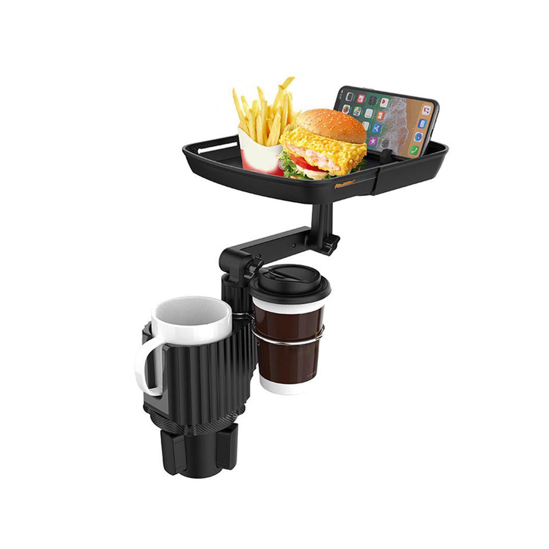 Car Cup Holder With Food Tray enables you to carry two cups 
