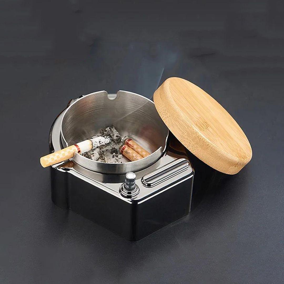 Practical Multifunctional Ashtray With Refillable Lighter 