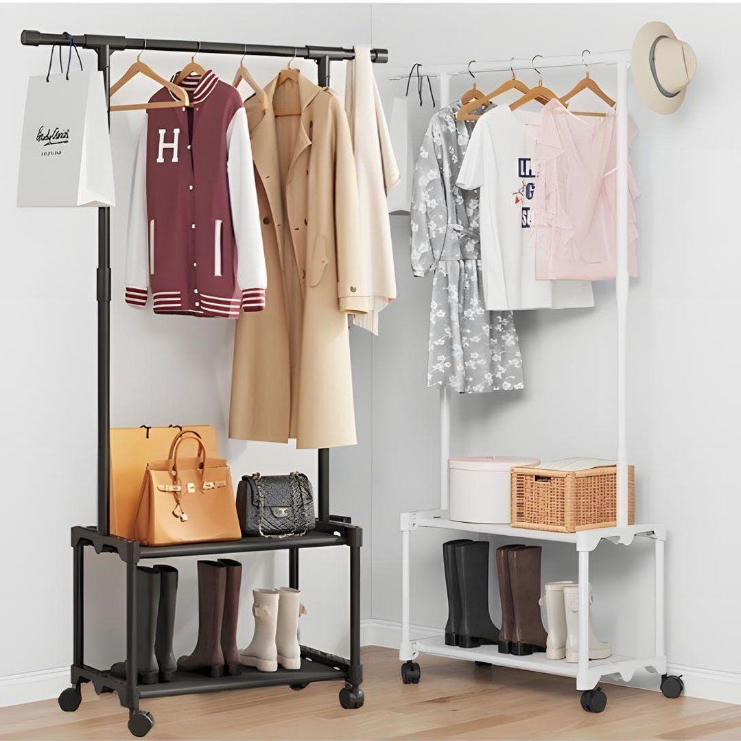 Clothes Organizer Rack with 2 Storage Shelves