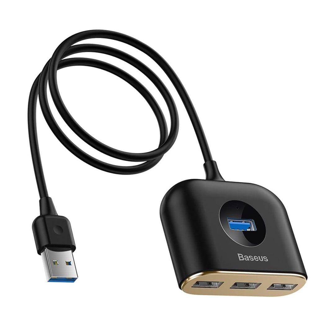 Baseus Square Round 4x1 USB Hub Adapter with 3 USB 2.0 Ports and 1 USB 3.0 Port