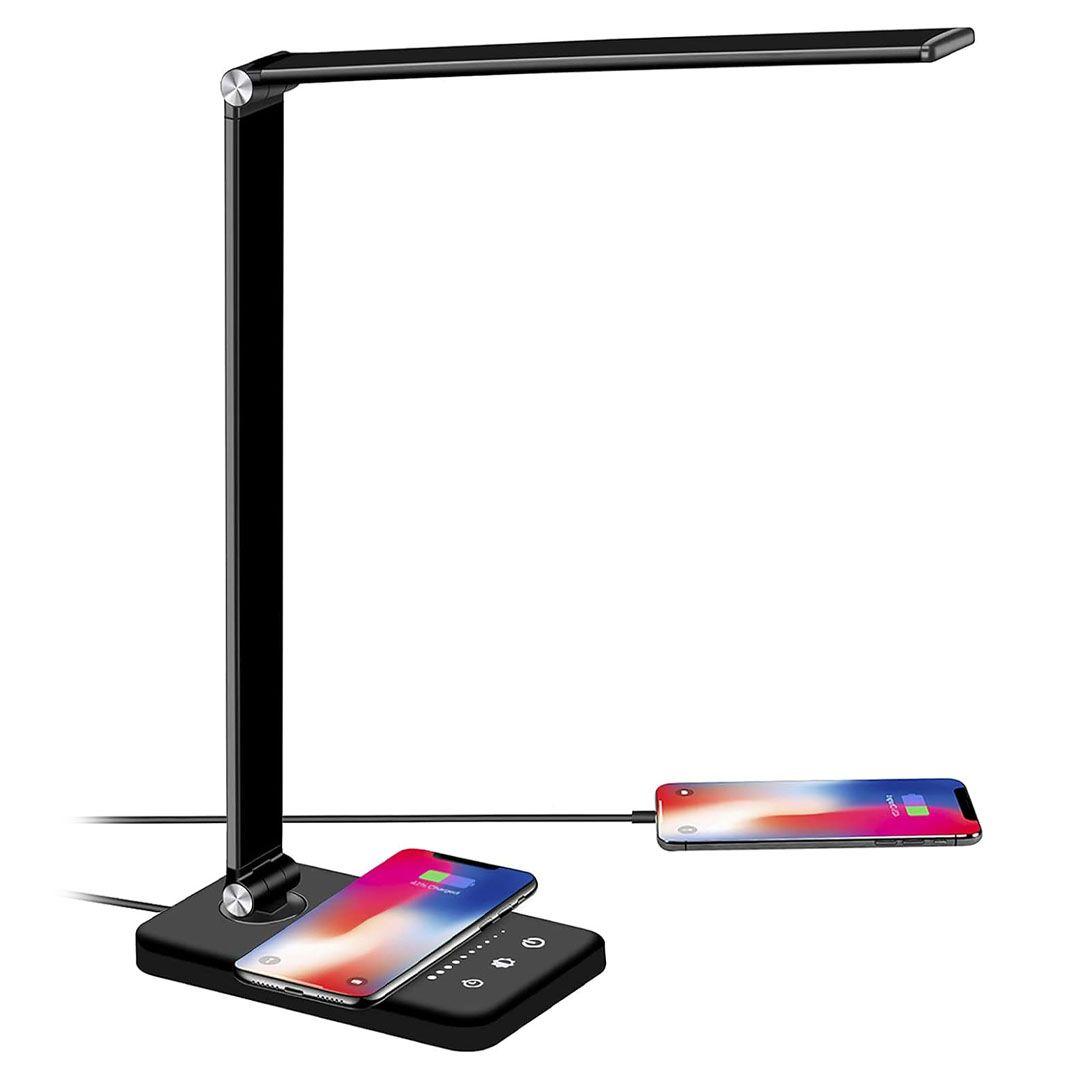 2-in-1 Wireless Charger & LED Desk Lamp 10 Modes & 5 Colors Foldable