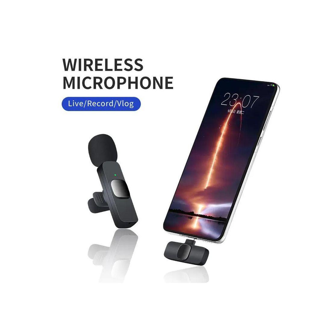 2 in 1 K8 Wireless Microphone, Digital Mini Portable Recording Clip Mic 
