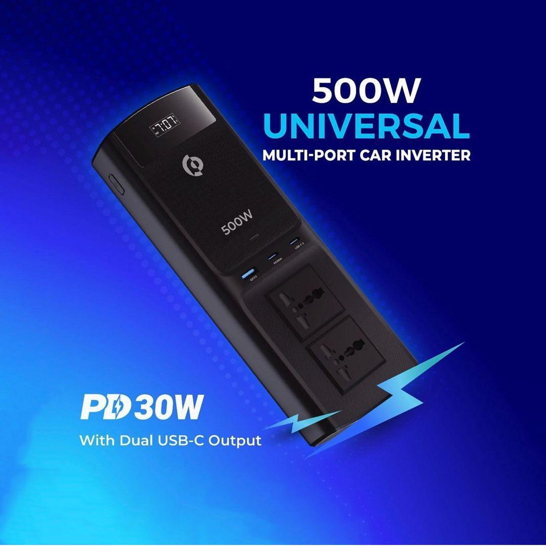 Powerology 500W Universal MultiPort Car Inverter