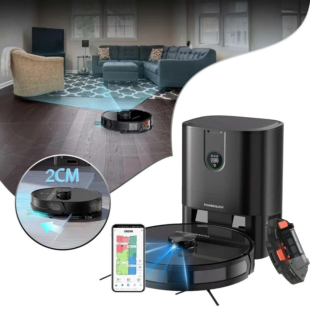 Powerology PPBCHA59 Smart Station Robot Vacuum & Mop 