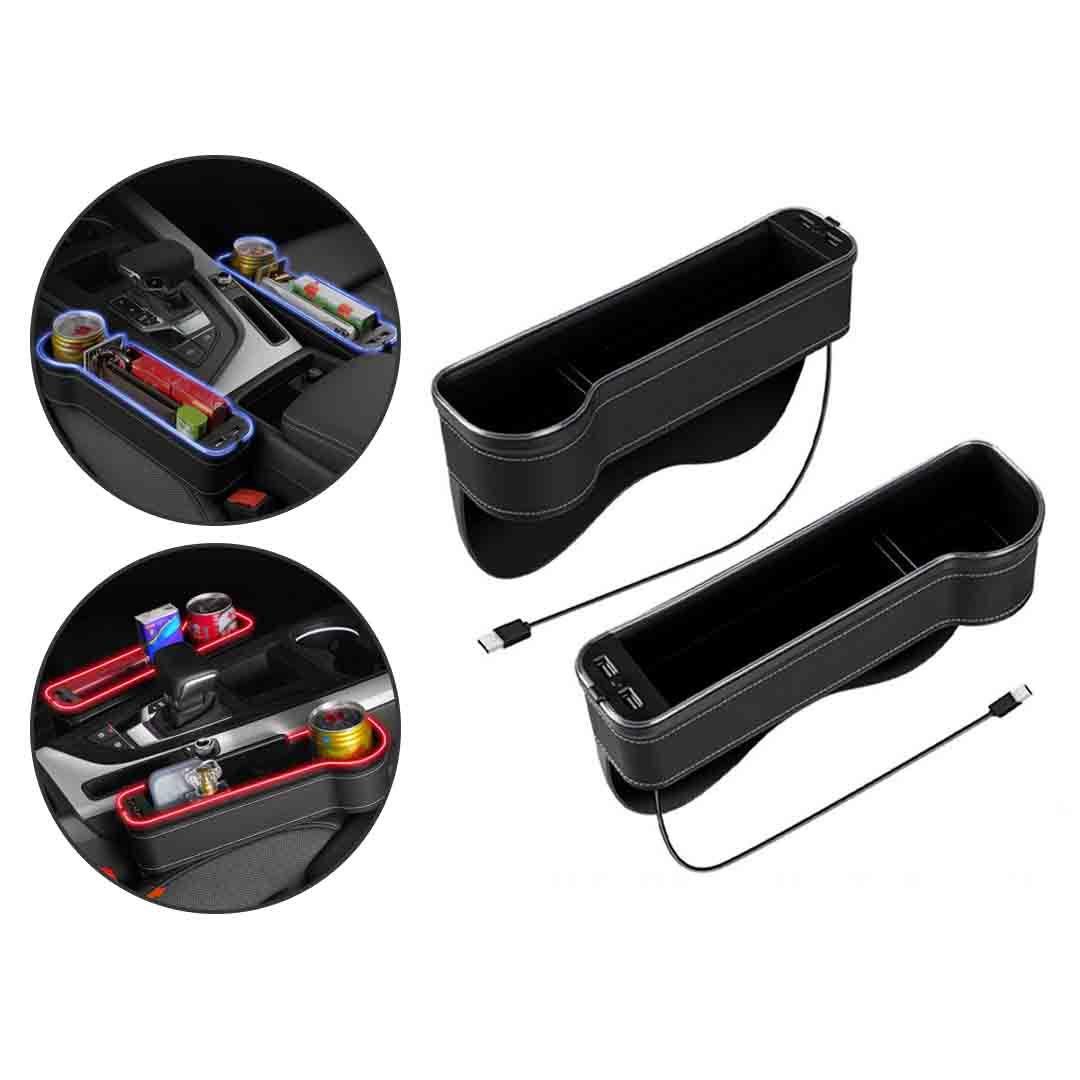 Car Seat Organizer With RGB Lightning and 2 USB Ports