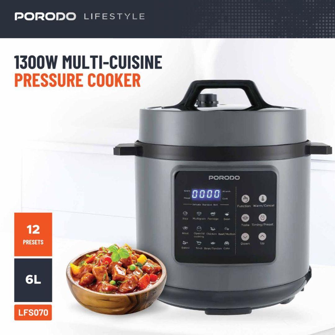 Porodo 1300W 6L Pressure Cooker