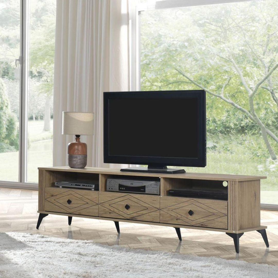 Malaysian TV Table with 3 Drawers | Model 8042
