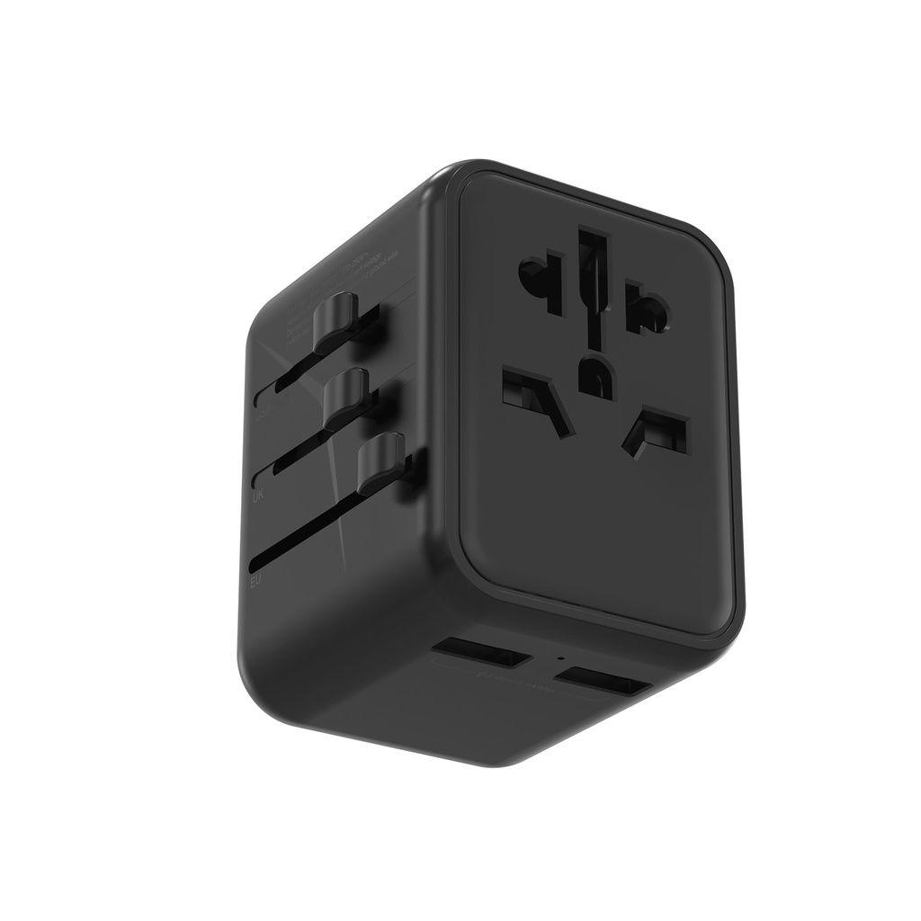 Porodo PD-12WUTA-BK Dual USB-A Universal Charger