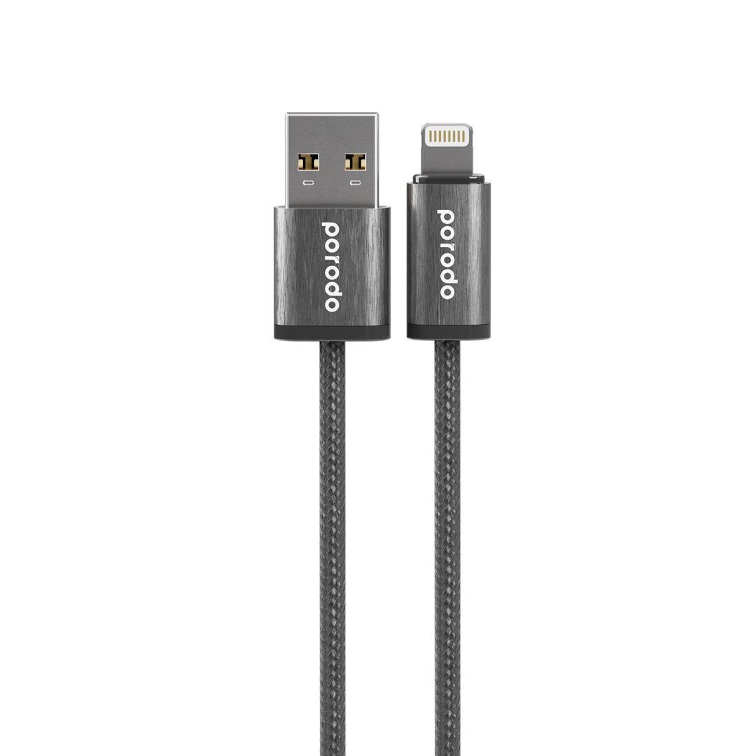 Porodo PD-W24AC2L Woven 2.4A USB A to Lightning Cable 1.2M