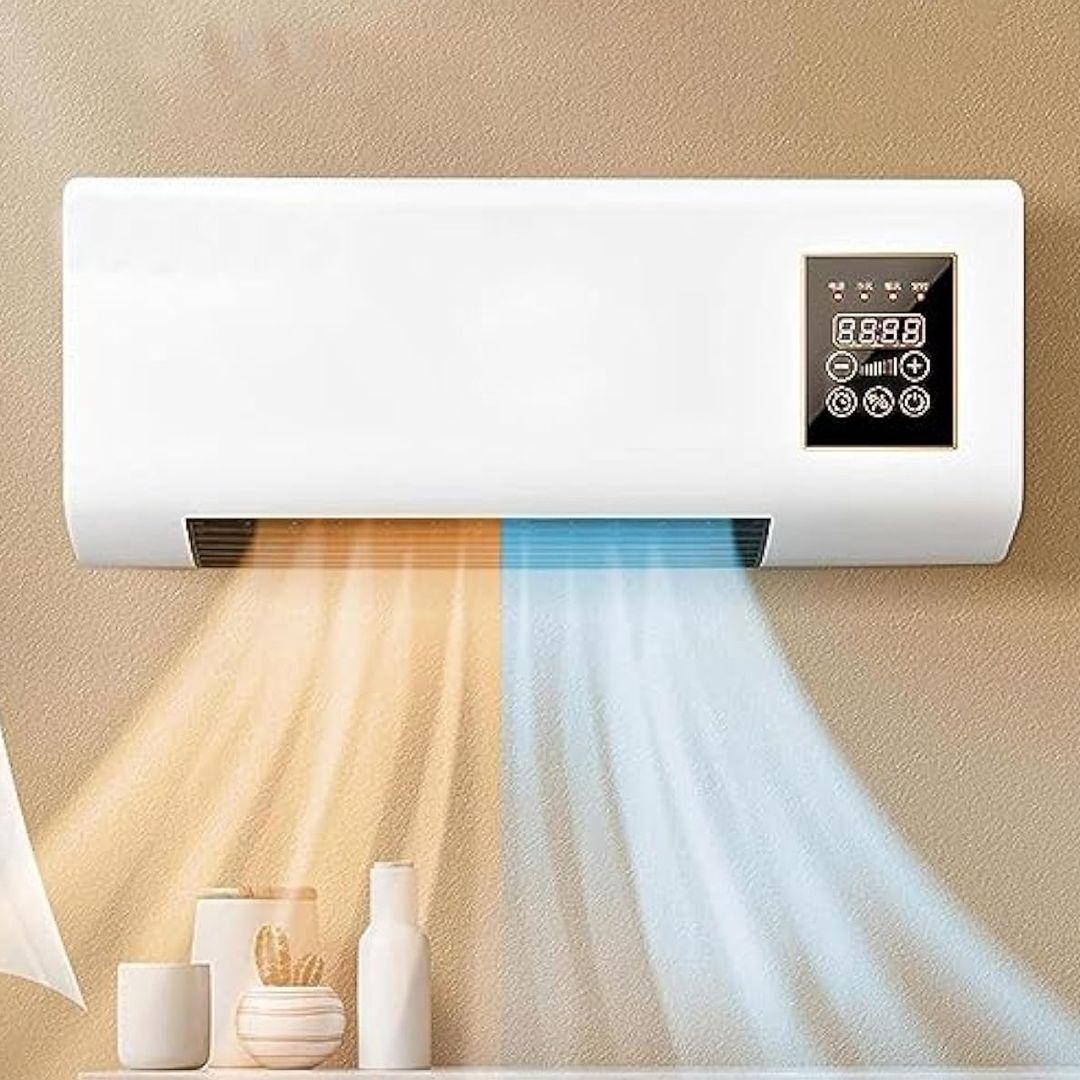  Wall-Mounted Smart Air Cooler & Heater  Dual Function Remote Control & 8H Intelligent Timer