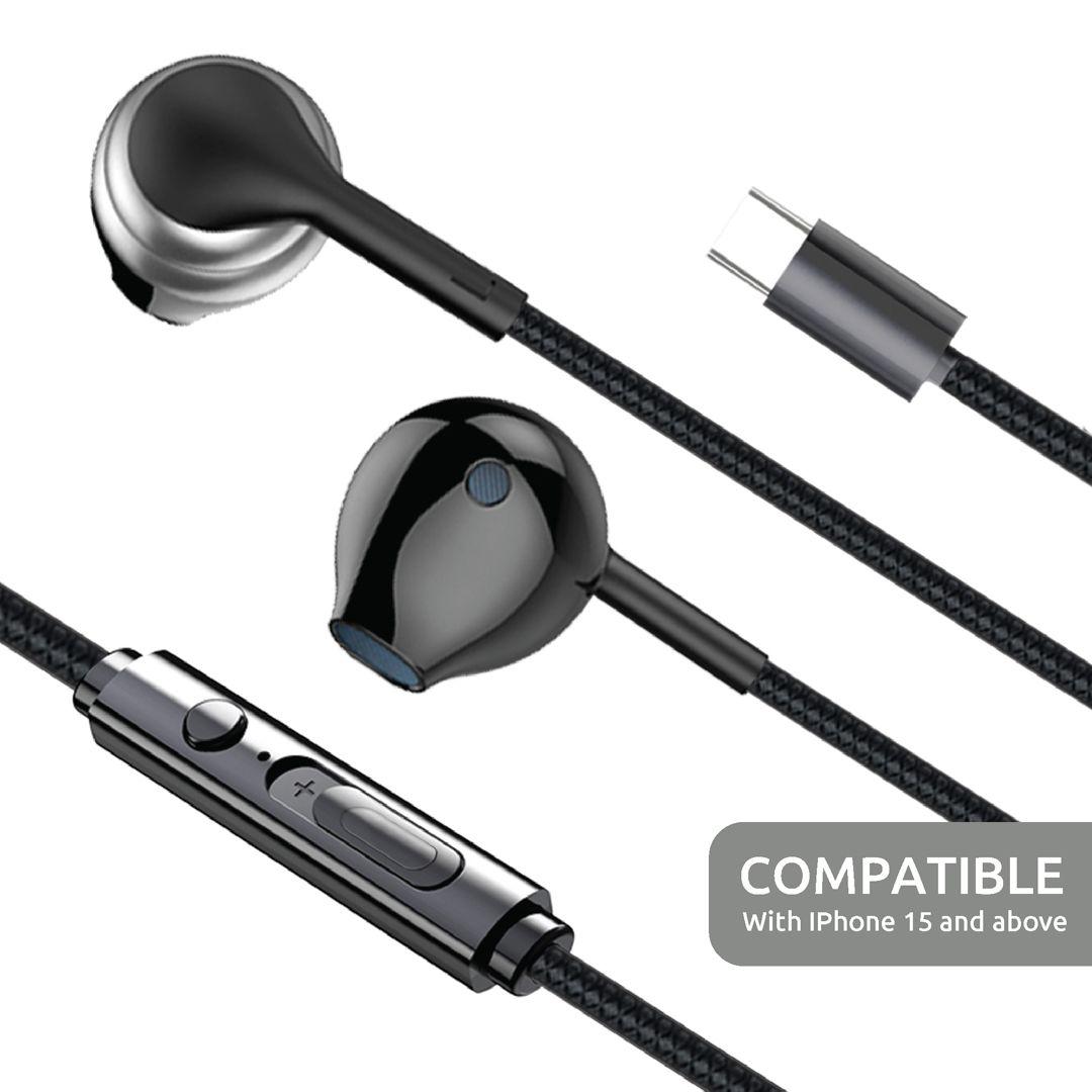 SIA SOUNDLINK SI-SL18PHN-BLK with a Type-C connector, compatible with iOS and Android