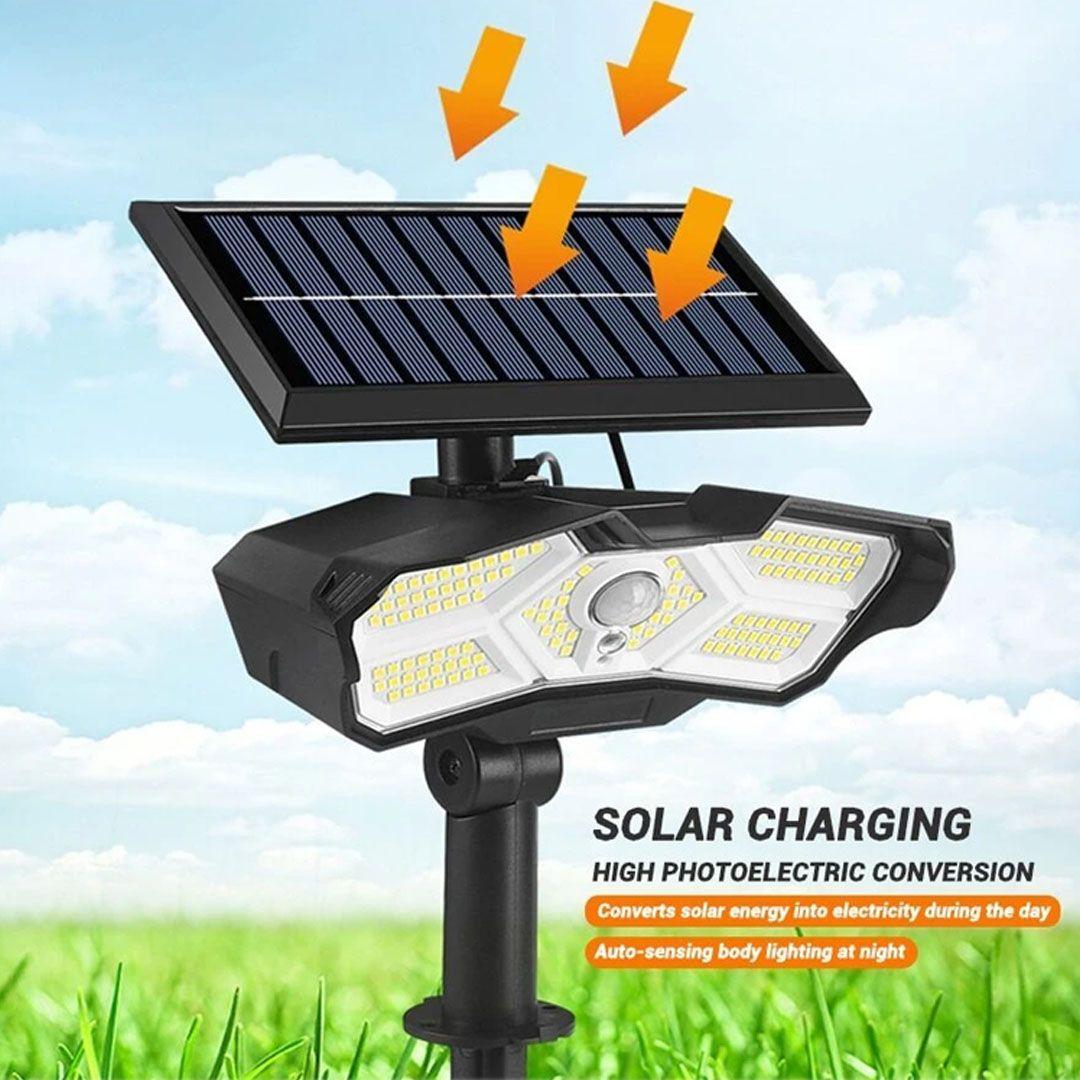 Waterproof Solar Powered LED Ground Lamp with Remote Control Suitable for Garden Lighting