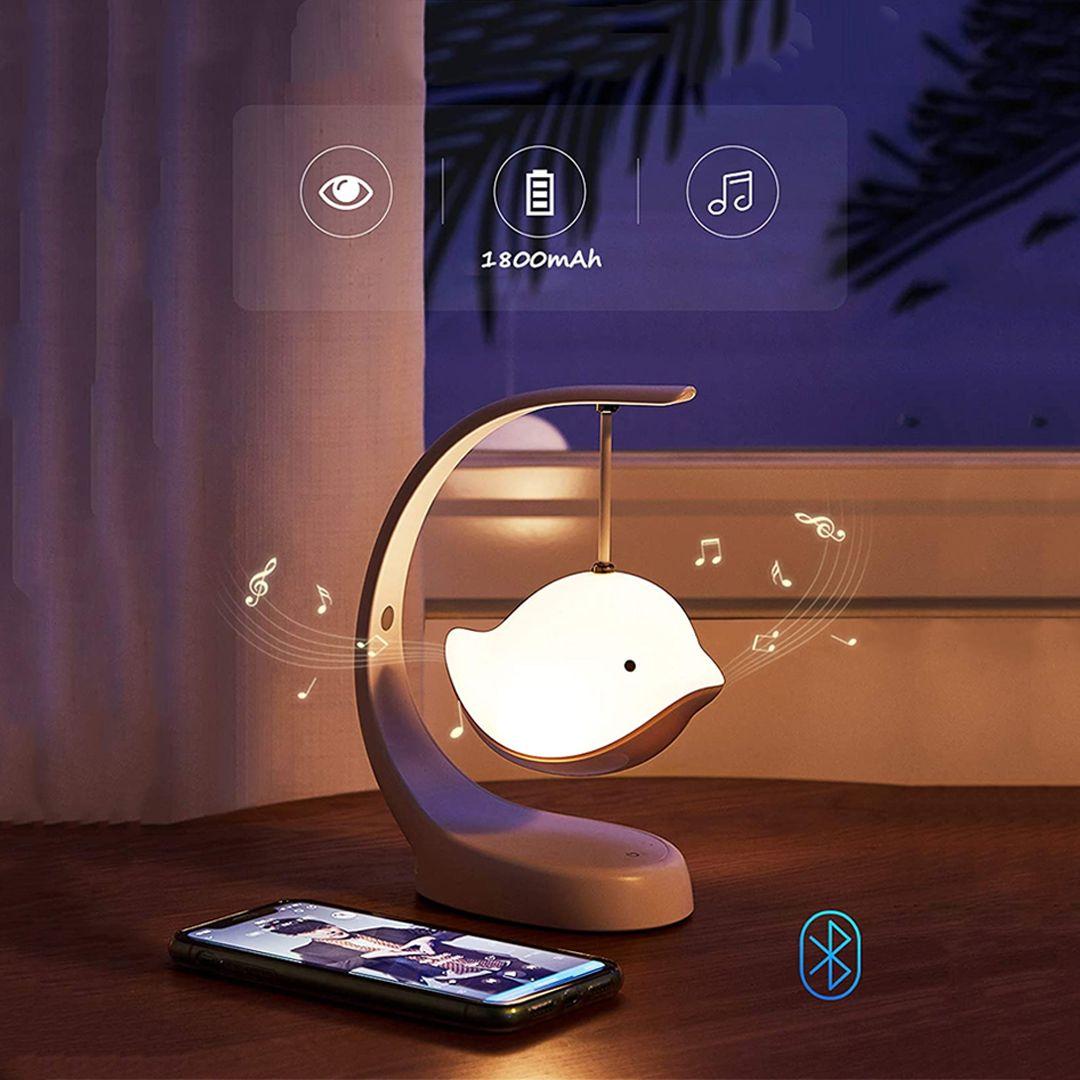 Flying Bird Night Light with Bluetooth Speaker USB Colorful Changing Dimmable Bedroom Bedside Music Atmosphere Light
