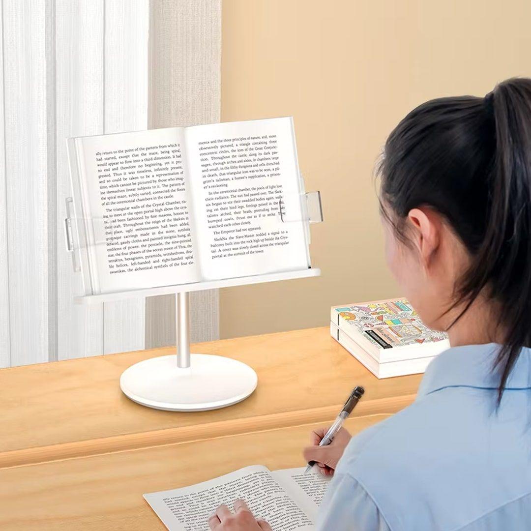 Adjustable Height Book Stand with Clip-On Non-Slip Base