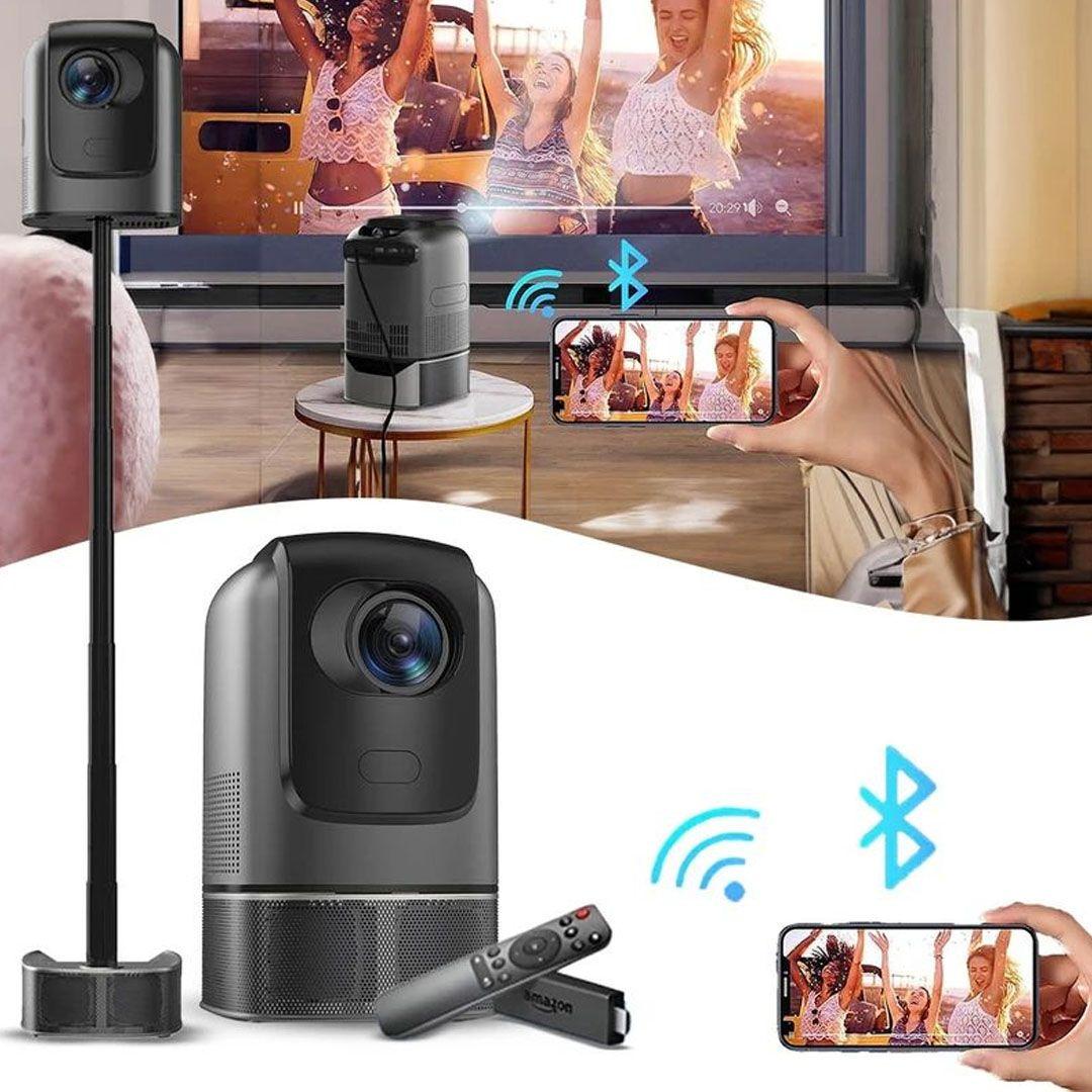 1080P Portable WiFi Smart Projector with Foldable Height Adjustable Stand