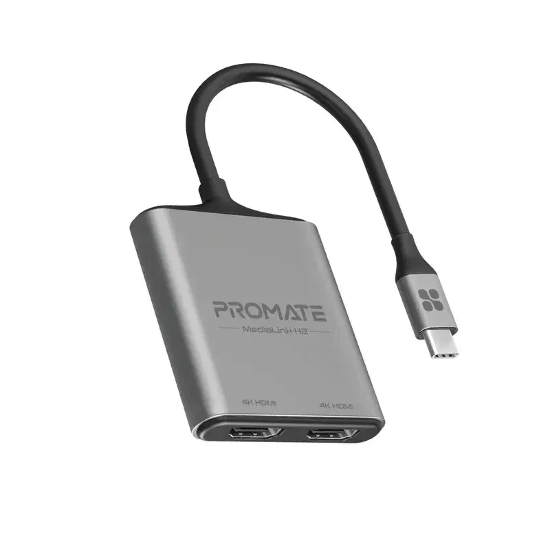 Promate - MediaLink-H2 4K High Definition USB-C to Dual HDMI Adapter