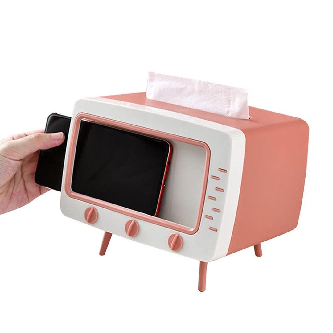 Multifunctional Tissue Box with Phone Holder Suitable