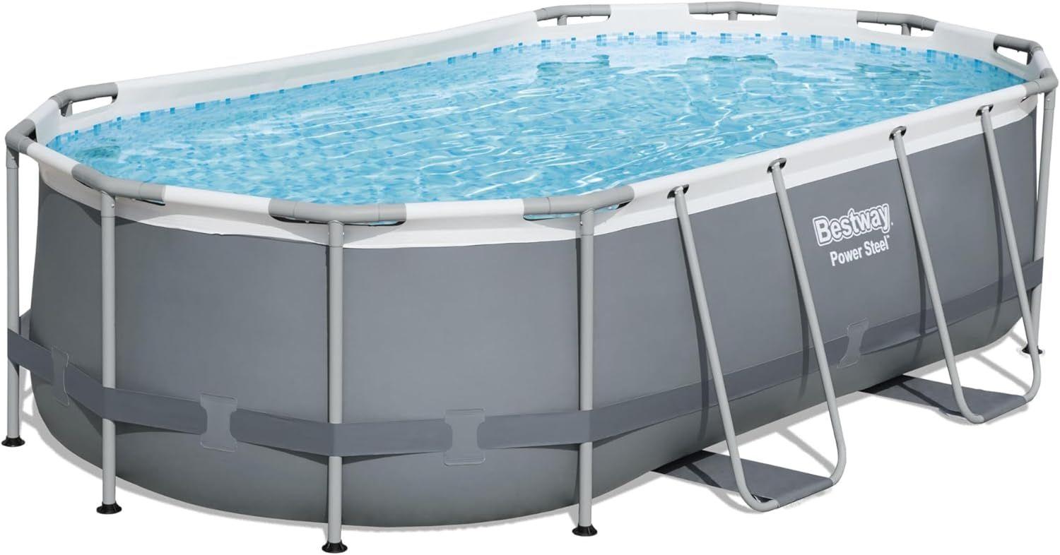 BESTWAY 4.27M X 2.50M X 1.00M OVAL POOL SET (Contents:One Pool, Filter Pump(220-240V), Ladder, ChemConnect Dispenser, Compatible with Cartridge 58094(II)220-240V) 