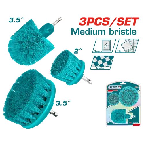 TOTAL TACM3001 Drill Cleaning Brush Set – 3 Pieces