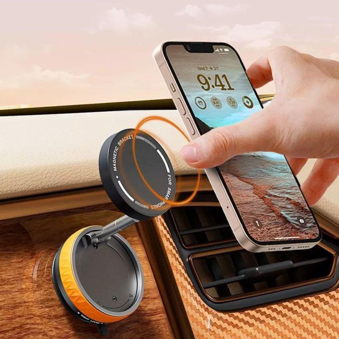 360 Degree Rotating Foldable Magnetic Car Phone Holder with Strong Suction