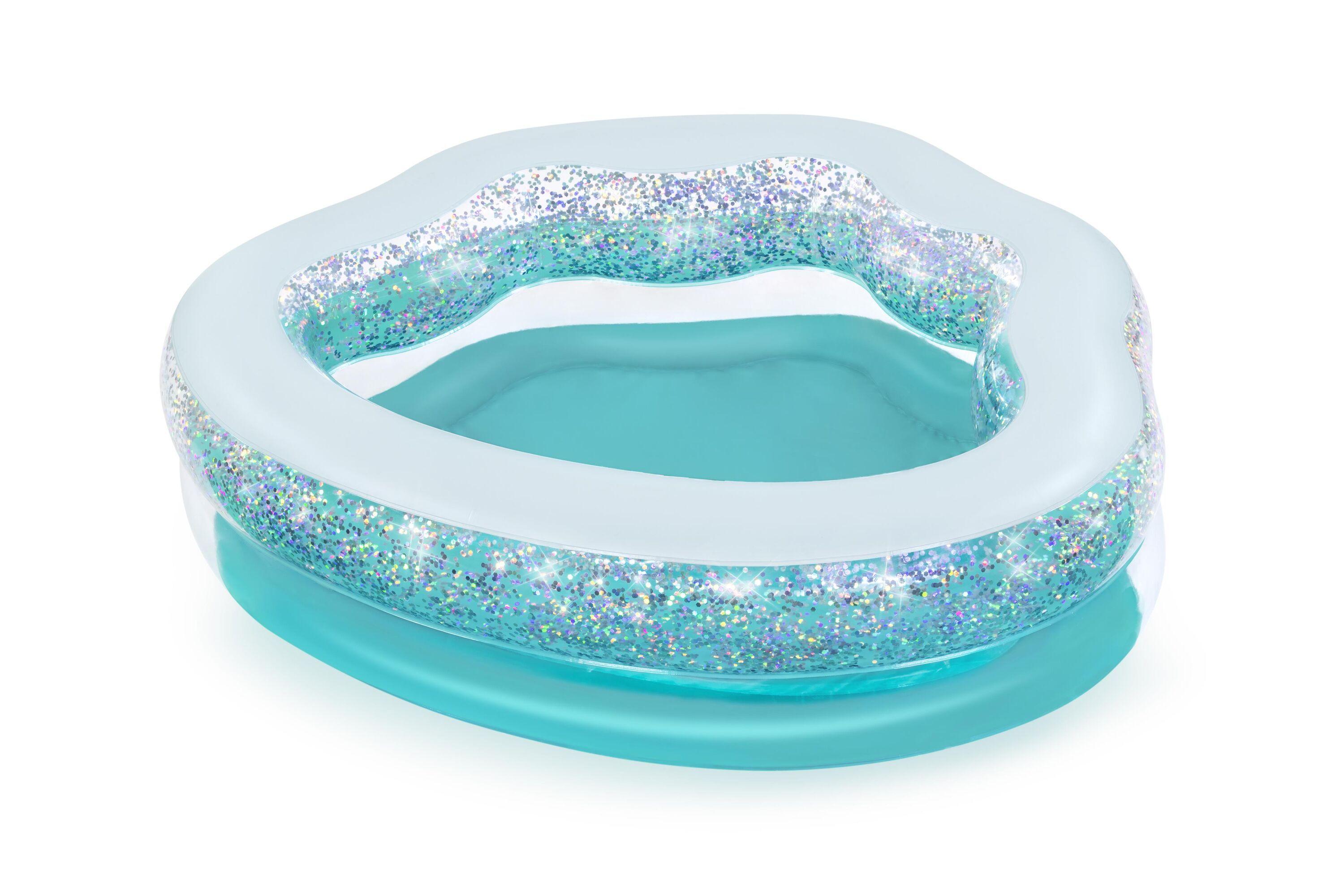 BESTWAY 52489 1.50M X 1.27M X 43CM SPARKLE SHELL KIDDIE POOL (Contents:1 pool, repair patch) Age 3+