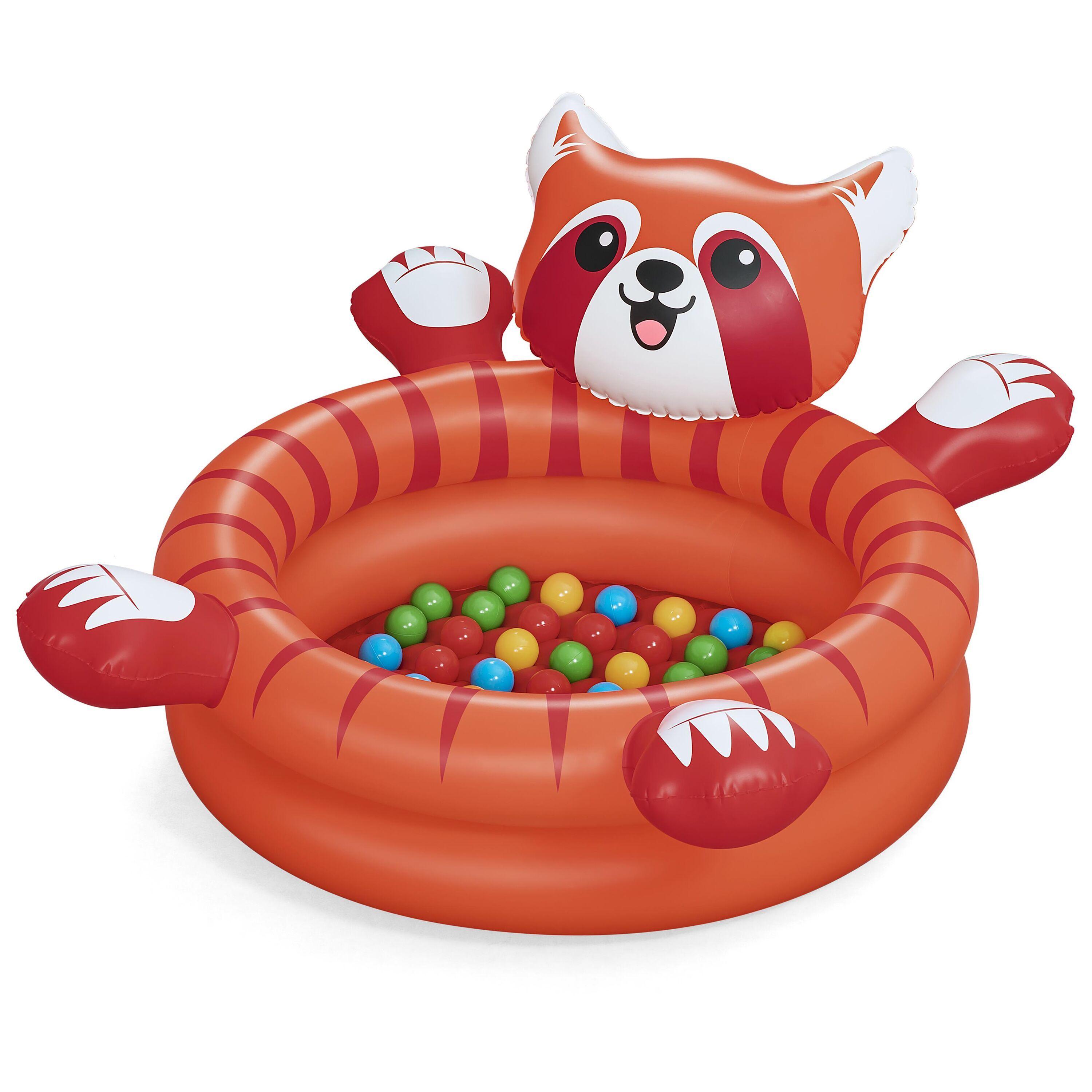 BESTWAY 52702 1.07m x 94cm x 58cm Playful Red Panda Ball Pit (1 ball pit, 50 play balls, repair patch) Age 2+