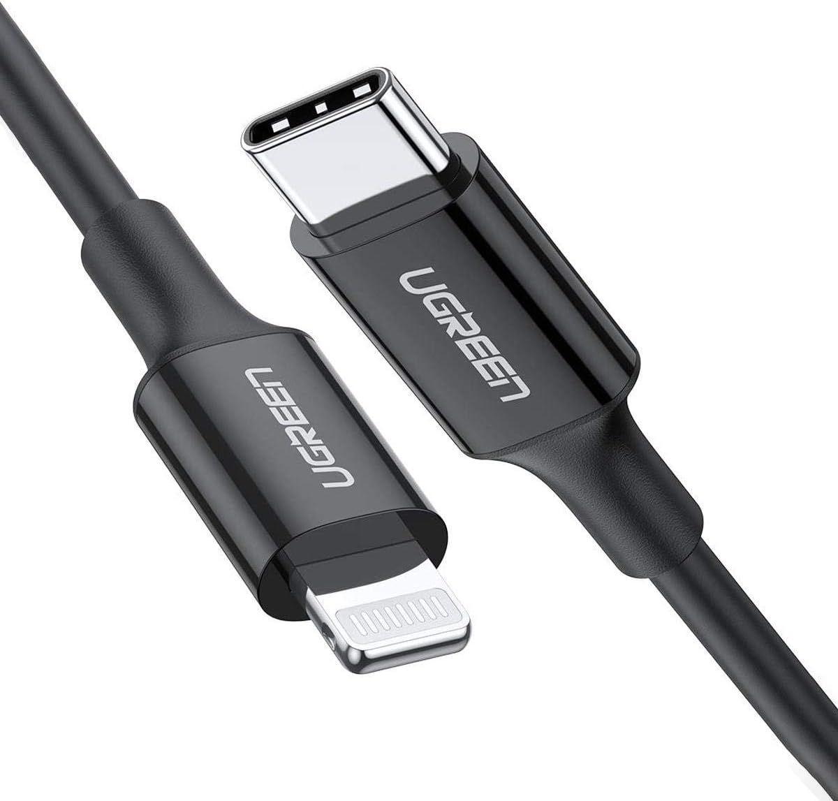 UGREEN USB-C to Lightning Cable Rubber Shell 2m (Black)US171