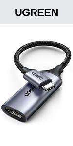 UGREEN USB C to HDMI Adapter Cable 4K 60Hz Aluminum Type C Thunderbolt 3 Converter Male to Female