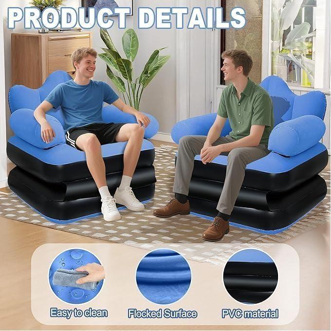 Multifunctional recliner sofa, 2-in-1 inflatable bed, comfortable folding recliner chair