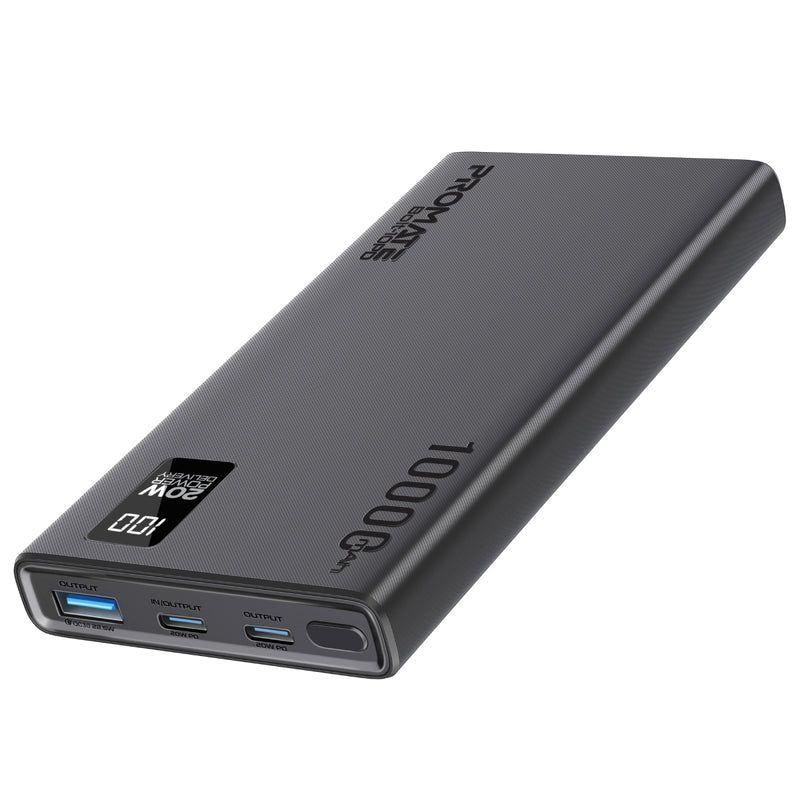 Promate Bolt‑10PD Power Bank — 10,000mAh, Fast 20W PD & QC 3.0