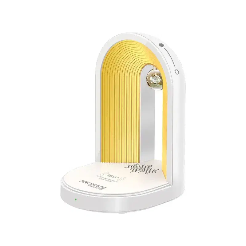 Promate Globe‑Qi Multi‑Functional LED Lamp + Bluetooth Speaker with 15 W Wireless Charger