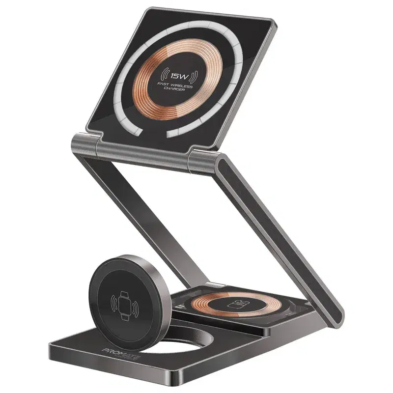 3 in 1 Ultra-Slim Transparent Foldable 15W MagSafe Compatible Wireless Charging Station