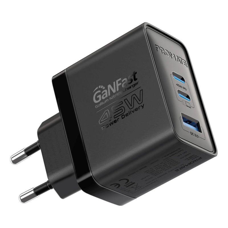 PowerPort-45 – Triple-Port GaNFast™ Wall Charger with 45W Total Output