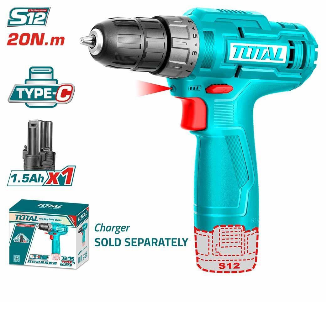 TOTAL 12 V Cordless Drill — Power and Precision in Every Task