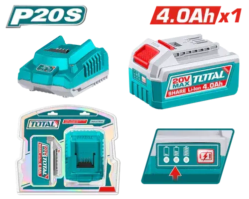 TOTAL 20 V Battery & Charger Kit – Model TFBCPK1012