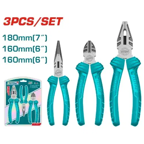 TOTAL THT1K0311 3-Piece Pliers Set | High Durability and Excellent Control
